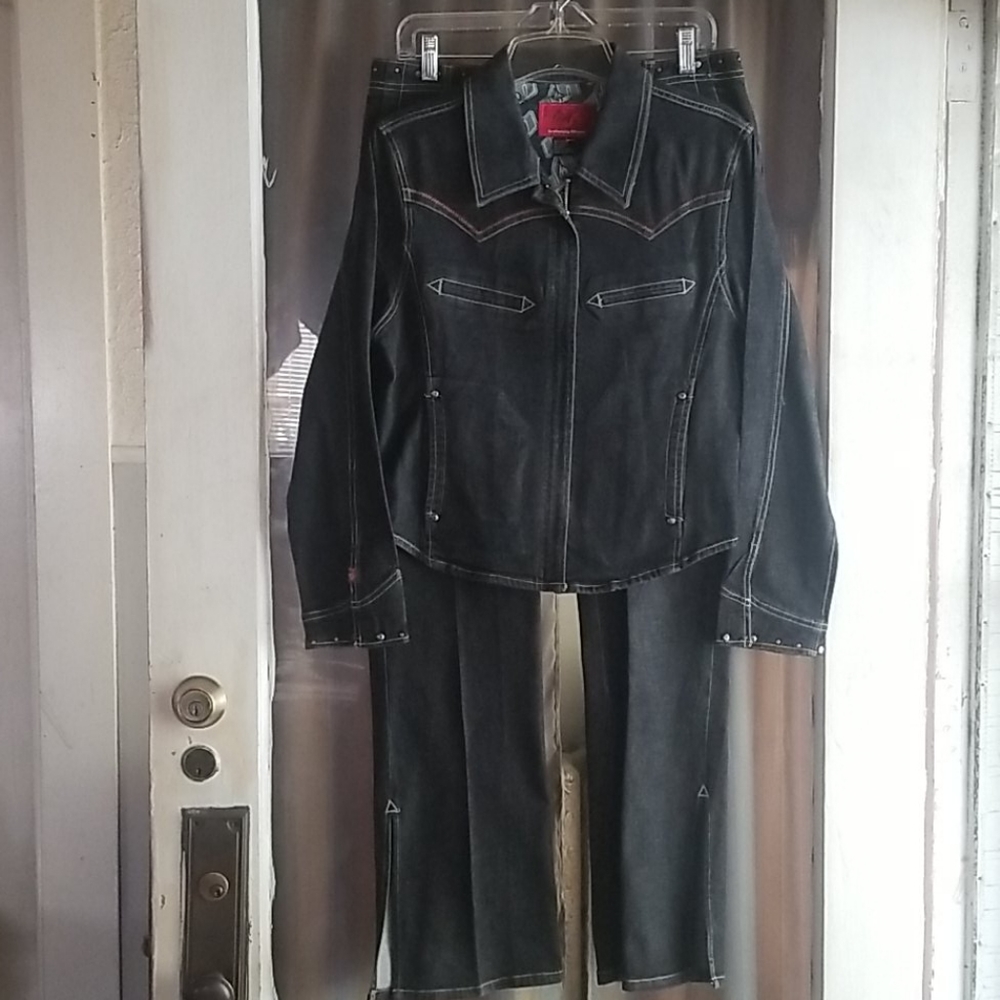 Johnny Blaze blk studded jean set*host pick*